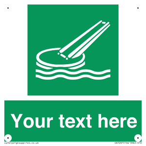 Custom sign safe condition Marine evacuation slide